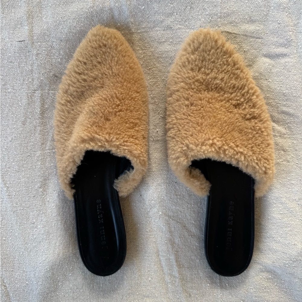 JENNI KAYNE Tan Shearling Slip-On Mules Size 41 (US 11) - Picture 3 of 10